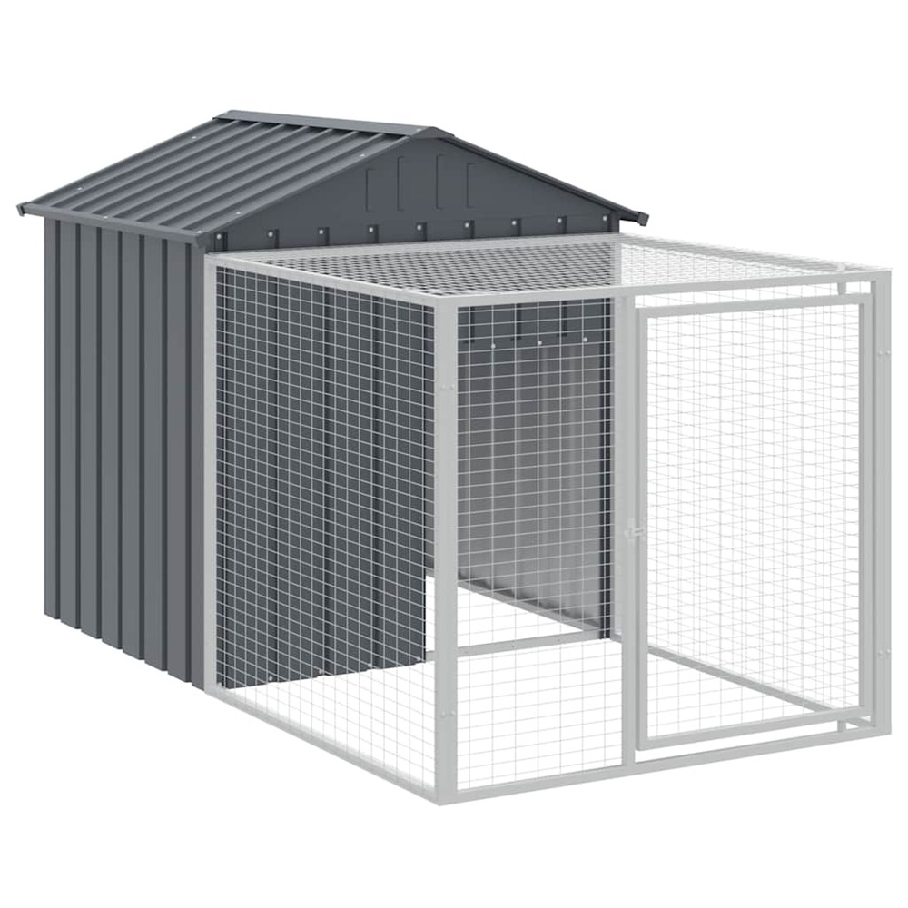 Cage à poulets avec enclos anthracite 117 x 201 x 123 cm acier galvanisé