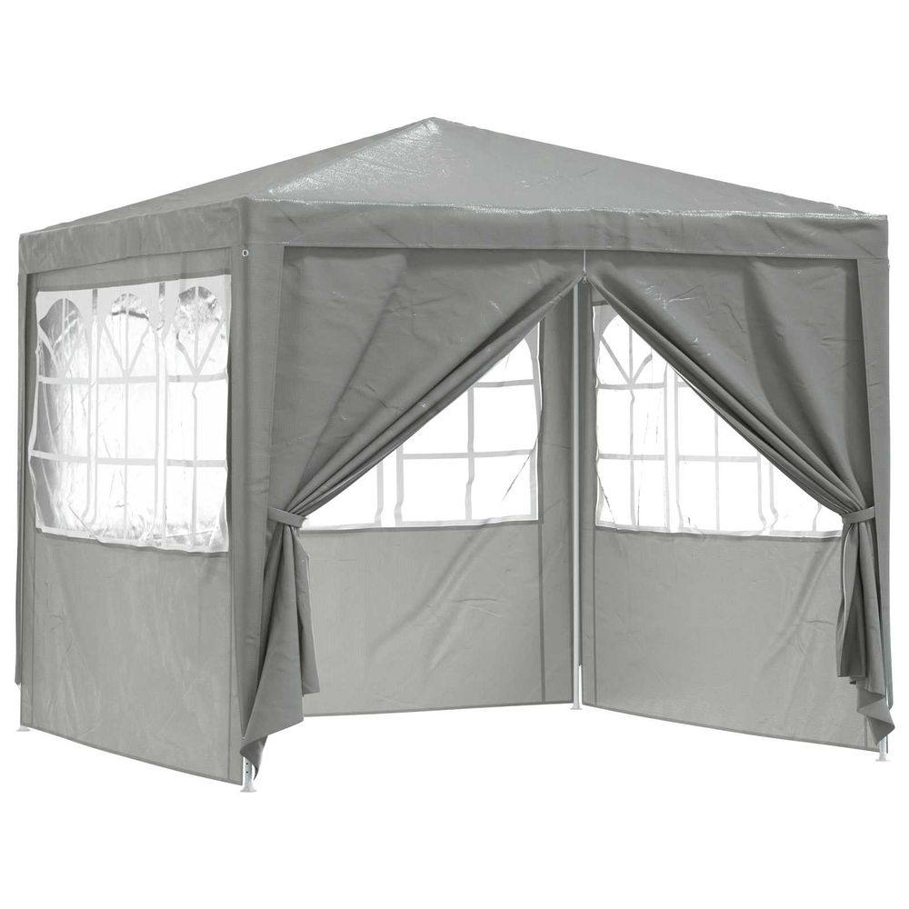 Tente de fête 250 x 250 x 240 cm gris clair pe et acier