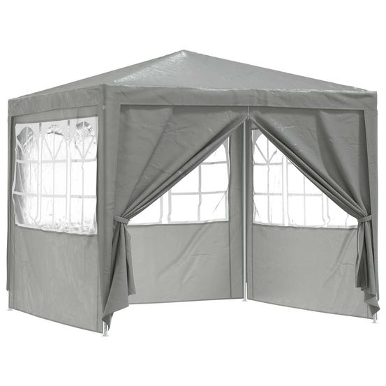 Tente de fête 250 x 250 x 240 cm gris clair pe et acier
