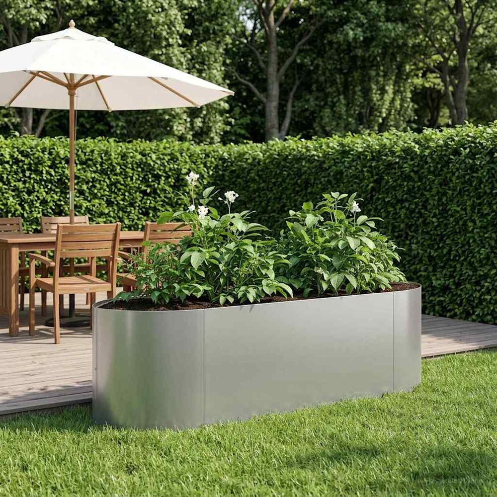 Carré potager surélevé acier extérieur sans fond 140x40x40cm galvanisé