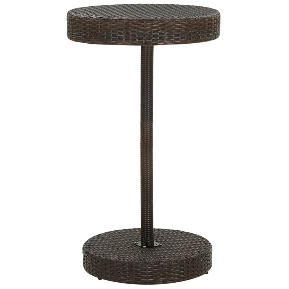 Table de jardin marron 60,5x106 cm résine tressée