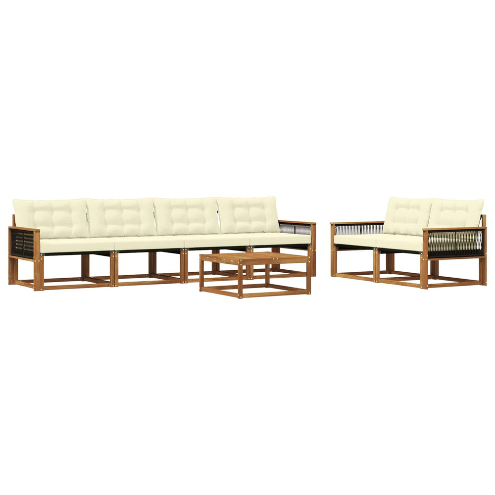 Ensemble de canapés d'extérieur 7 pcs naturel et crème