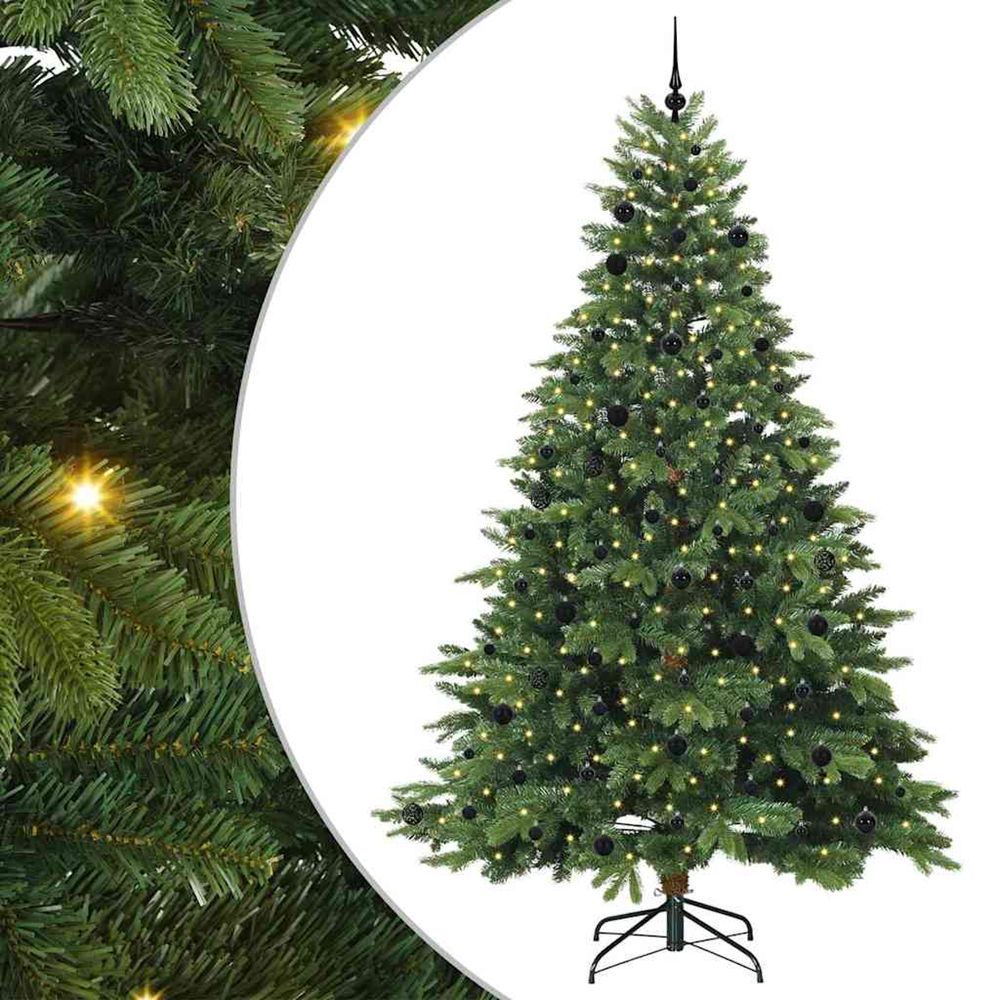 Sapin de noël artificiel avec 300 led vert 240 cm pe et pvc