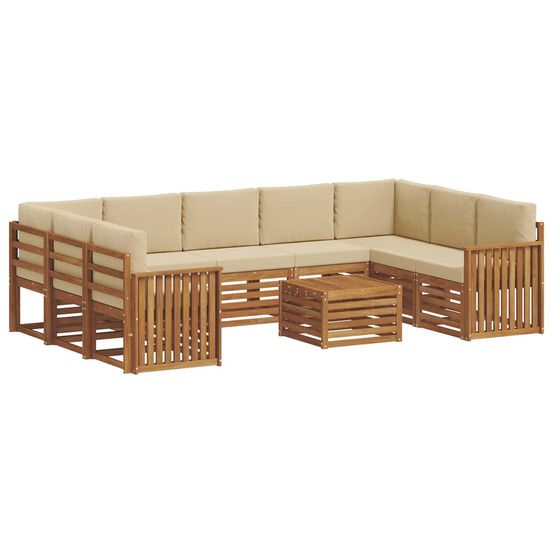 Ensemble de canapés d'extérieur 10 pc naturel et beige
