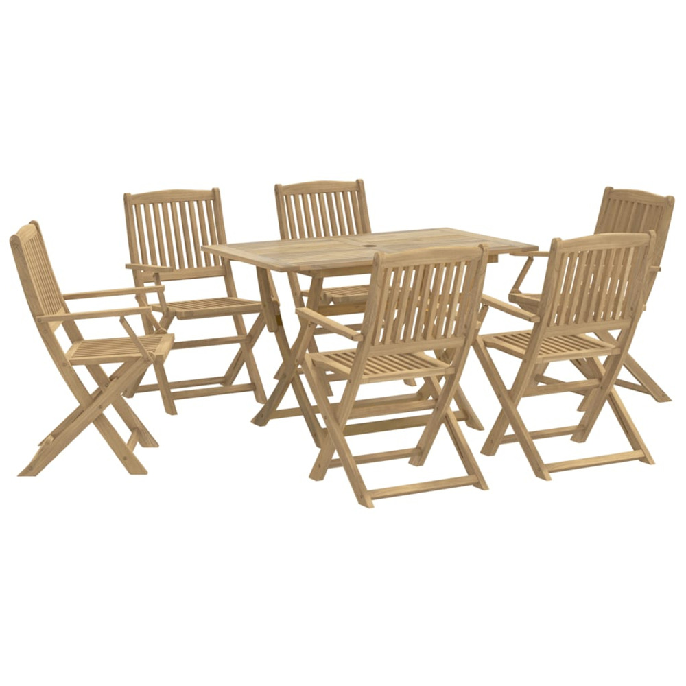 Ensemble à manger de jardin 7 pcs bois d'acacia solide