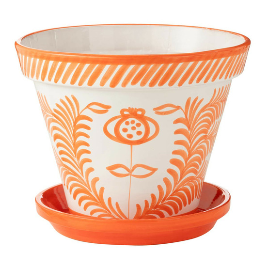 Pot avec soucoupe en céramique