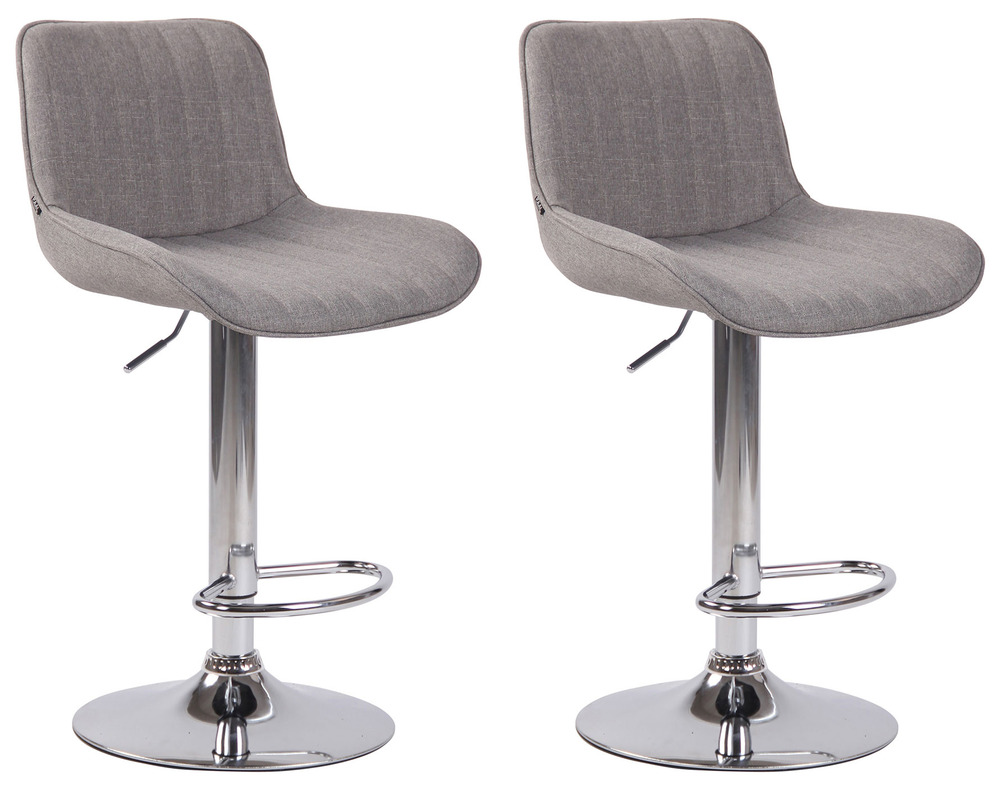 Lot de 2 tabourets de bar lentini tissu chrome