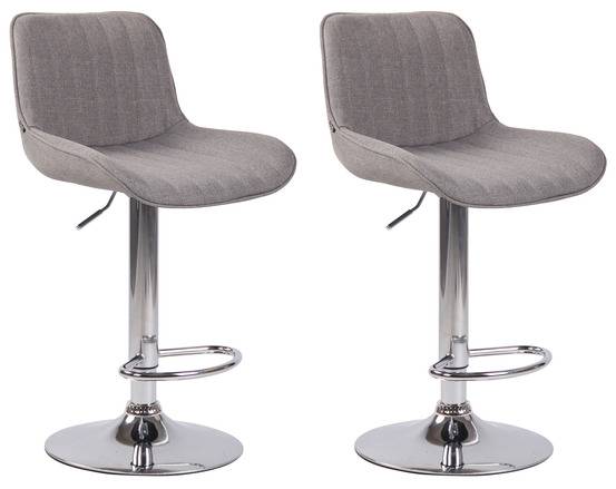 Lot de 2 tabourets de bar lentini tissu chrome