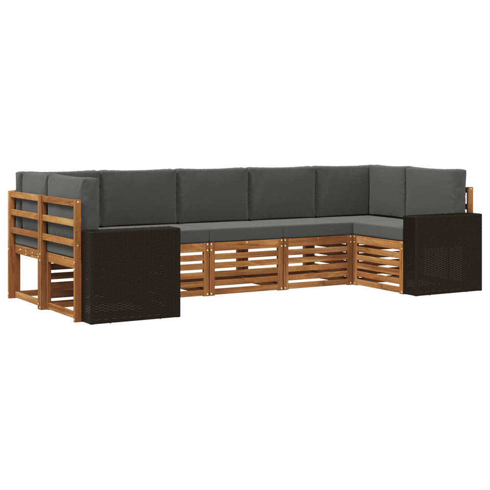 Ensemble de canapé d'angle 7 pcs naturel et anthracite