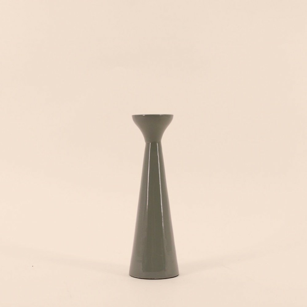 Bougeoir alu laqué vert 20cm, melao