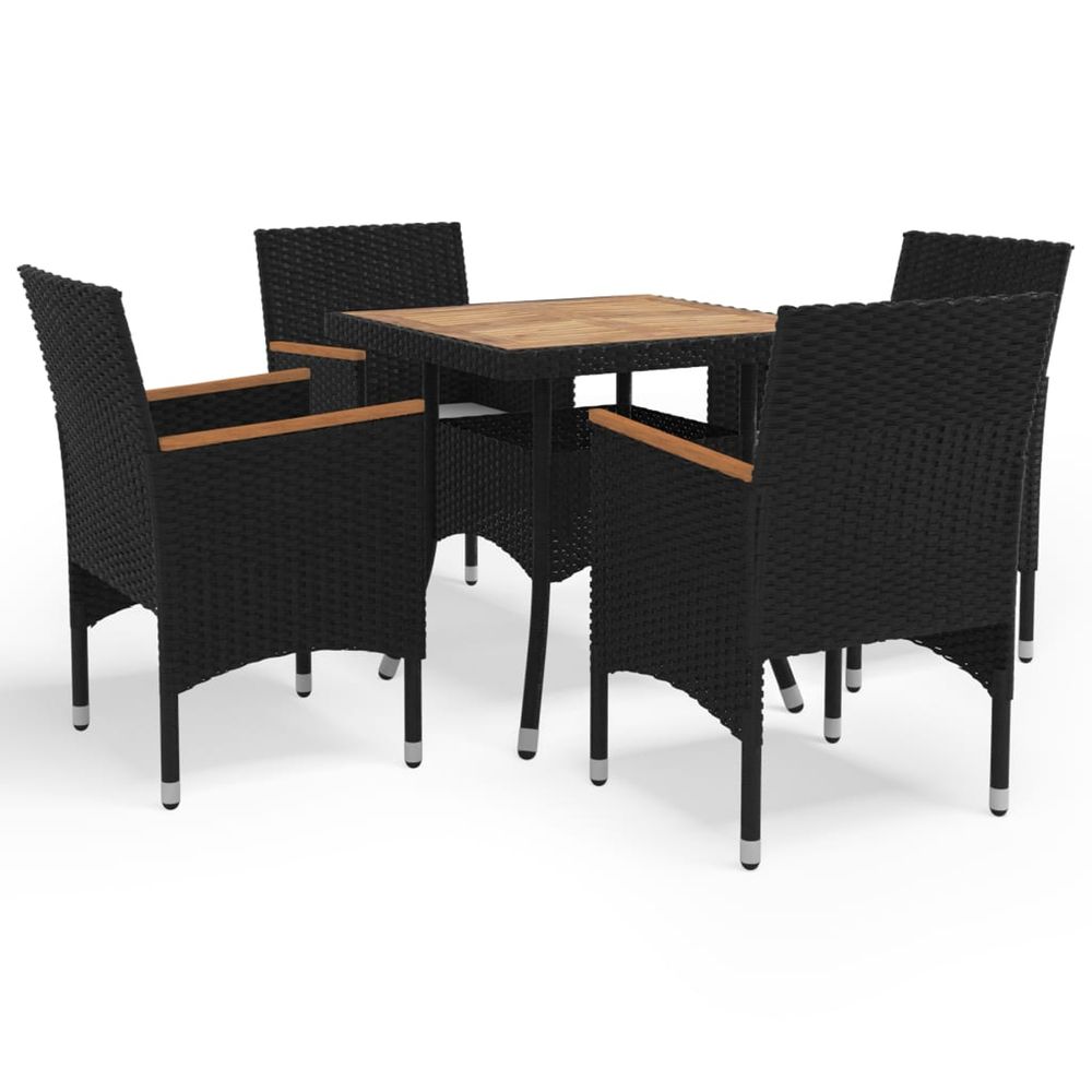 Ensemble Ã  dÃ®ner de jardin 5 pcs Noir
