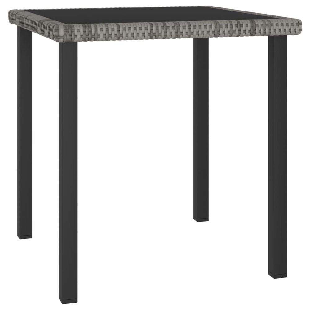 Table à dîner de jardin gris 70x70x73 cm résine tressée