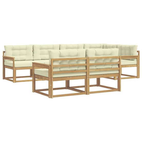 Ensemble de canapés d'extérieur 6 pc blanc et crème polyester