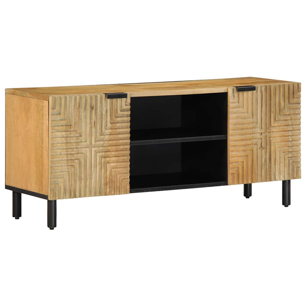 Meuble tv marron 105x33x46 cm bois massif de manguier