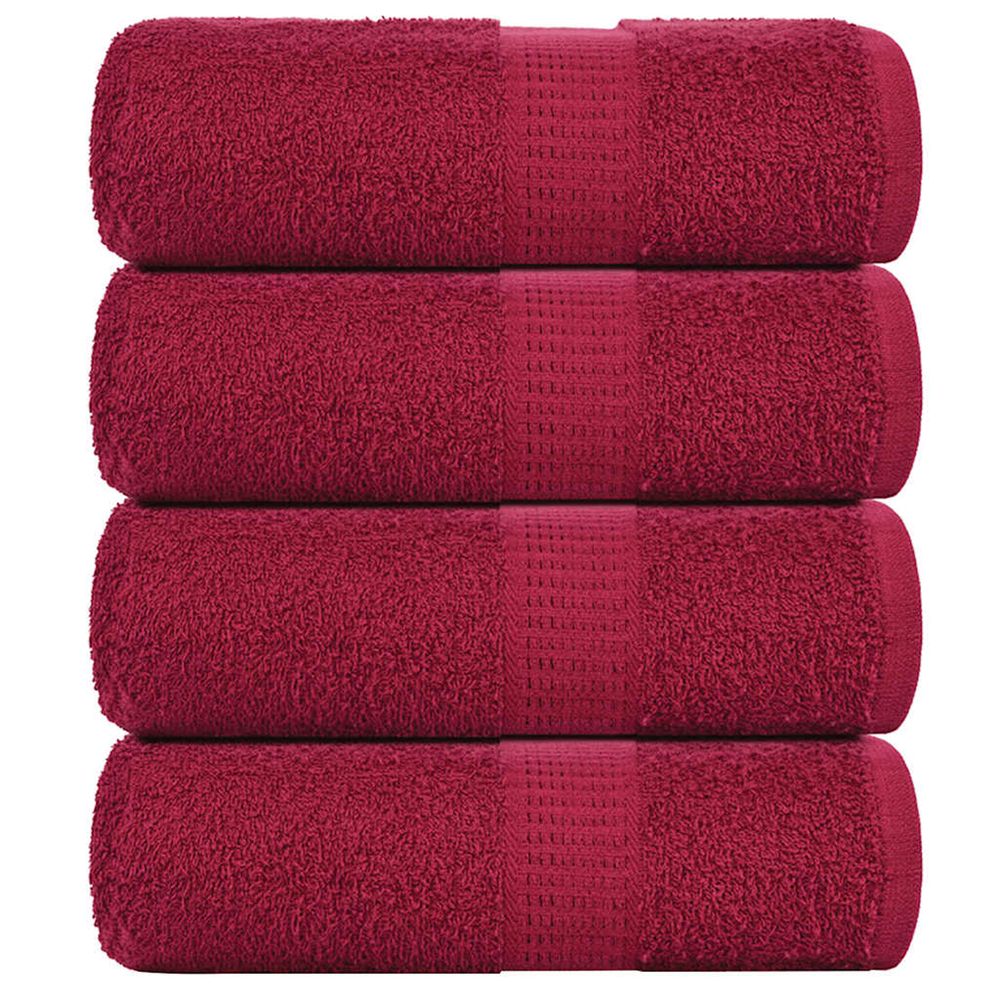 Serviettes de toilette frogn 4 pièces bordeaux 30x30 cm 360 g/m²