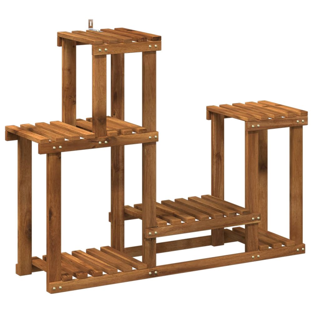 Support de plante naturel 90 x 25 x 73 cm bois d'acacia massif