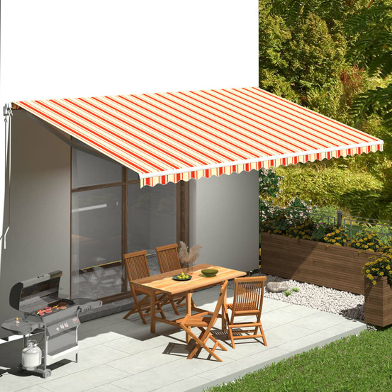 Tissu de remplacement pour auvent jaune et orange 6x3 m