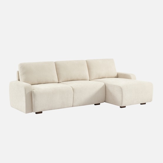Canapé d'angle droit 3 places tissu l 260 x p 88 / 139cm / x h 87cm - dany