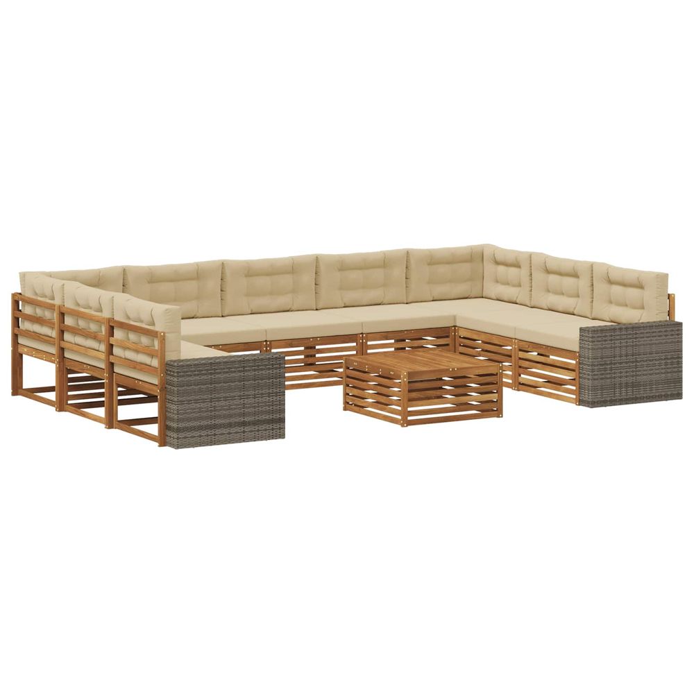 Ensemble de canapés d'extérieur 10 pc naturel et beige