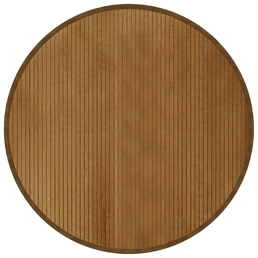 Tapis rond marron 100 cm bambou