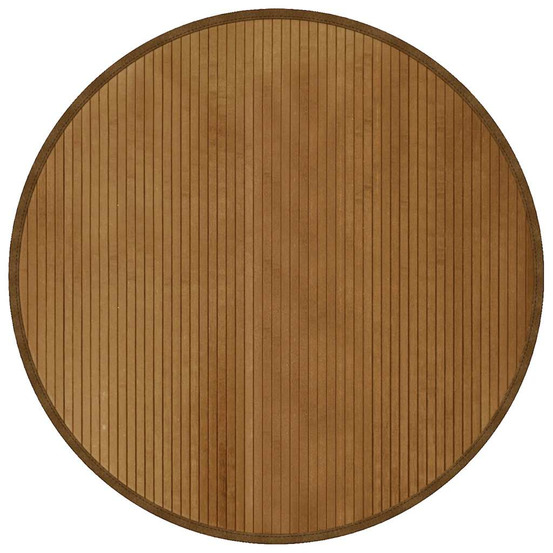 Tapis rond marron 100 cm bambou