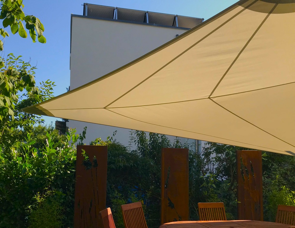 Voile d'ombrage premium rectangulaire 5x7m - imperméable 270g - couleur beige