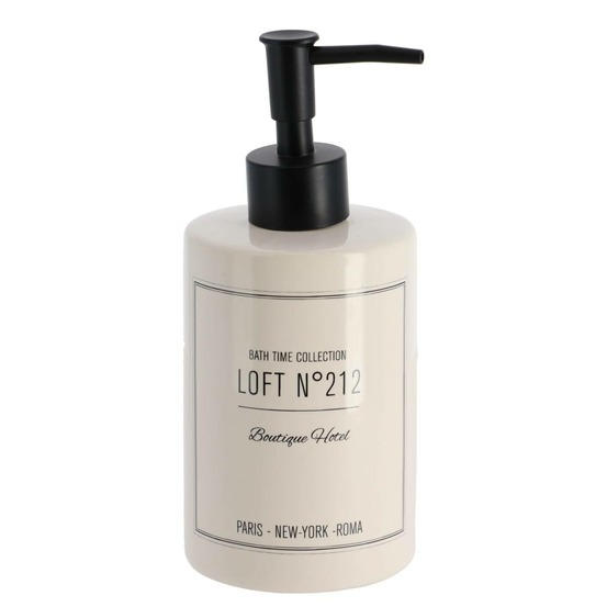 Distributeur a savon dolomite rond imprime 320 ml - neo retro blanc