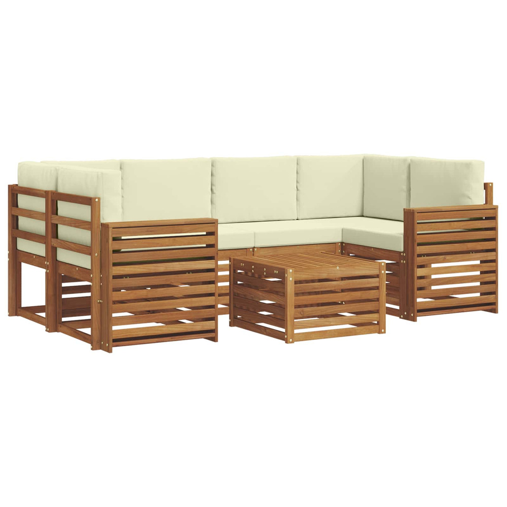 Ensembles de canapés avec coussin 7 pcs naturel et crème