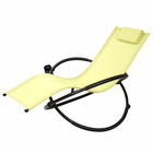 Chaise longue à bascule pliante avec coussin repose-tête amovible et porte-gobelet vert