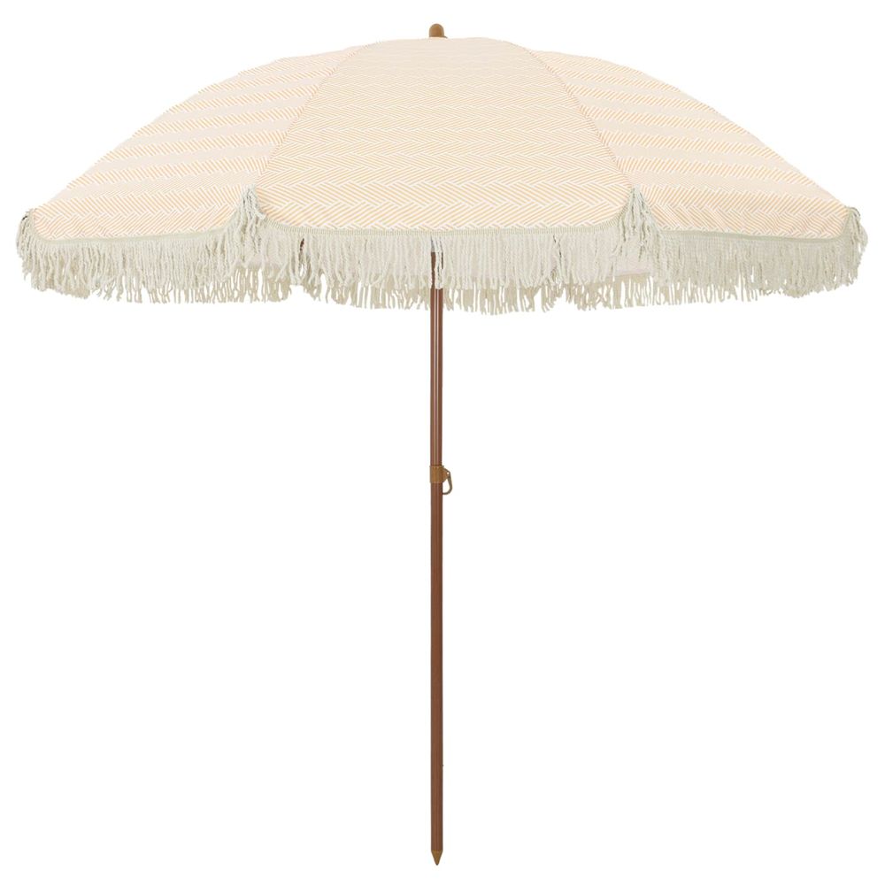 Parasol de plage 205 x 205 x 210 cm polyester et acier rond