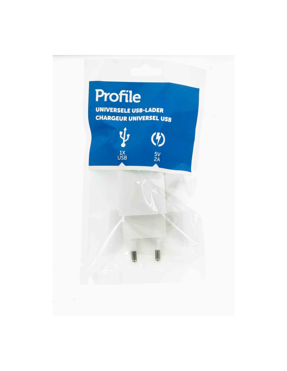 Chargeur usb-a 5v 2a blanc - profile