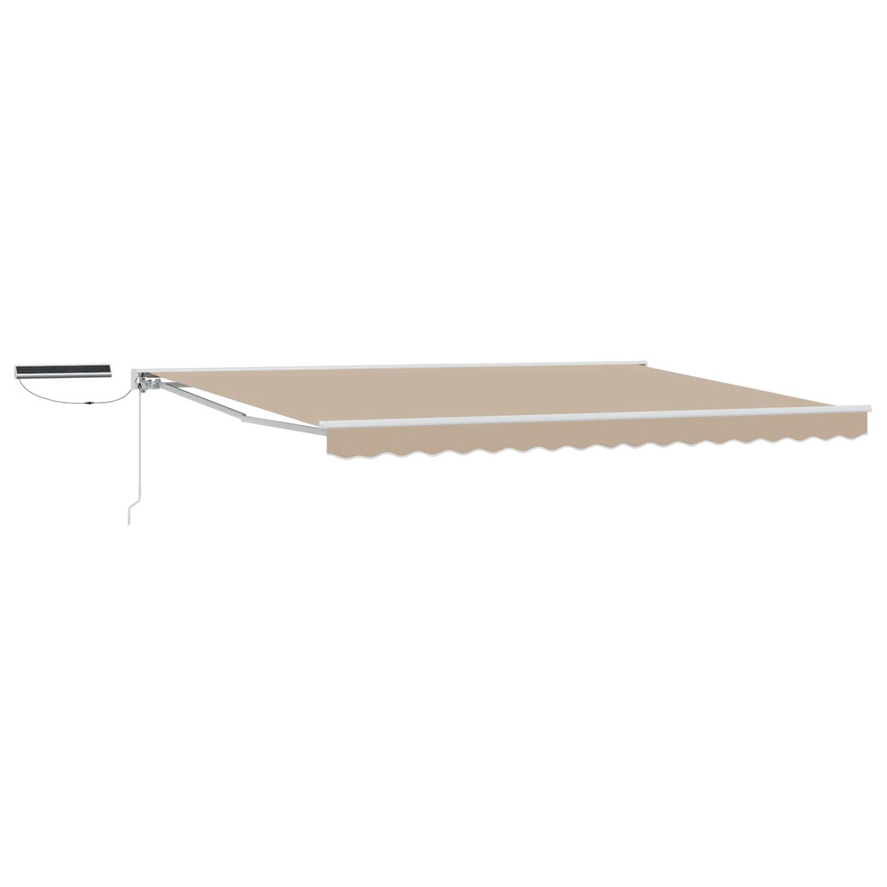 Auvent rétractable électrique beige et blanc 4,5 × 3,5 m