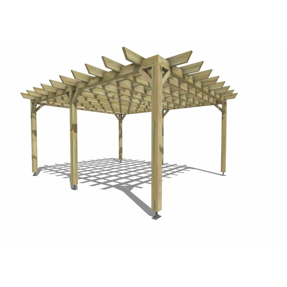 Pergola bois • 4m x 5m • indépendante • style retro • livraison comprise