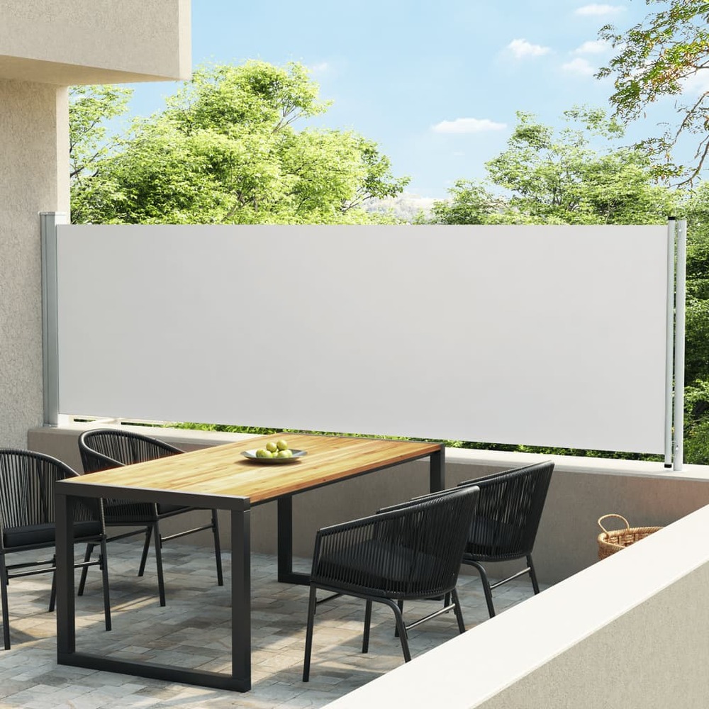 Auvent latéral rétractable de patio 140x600 cm crème