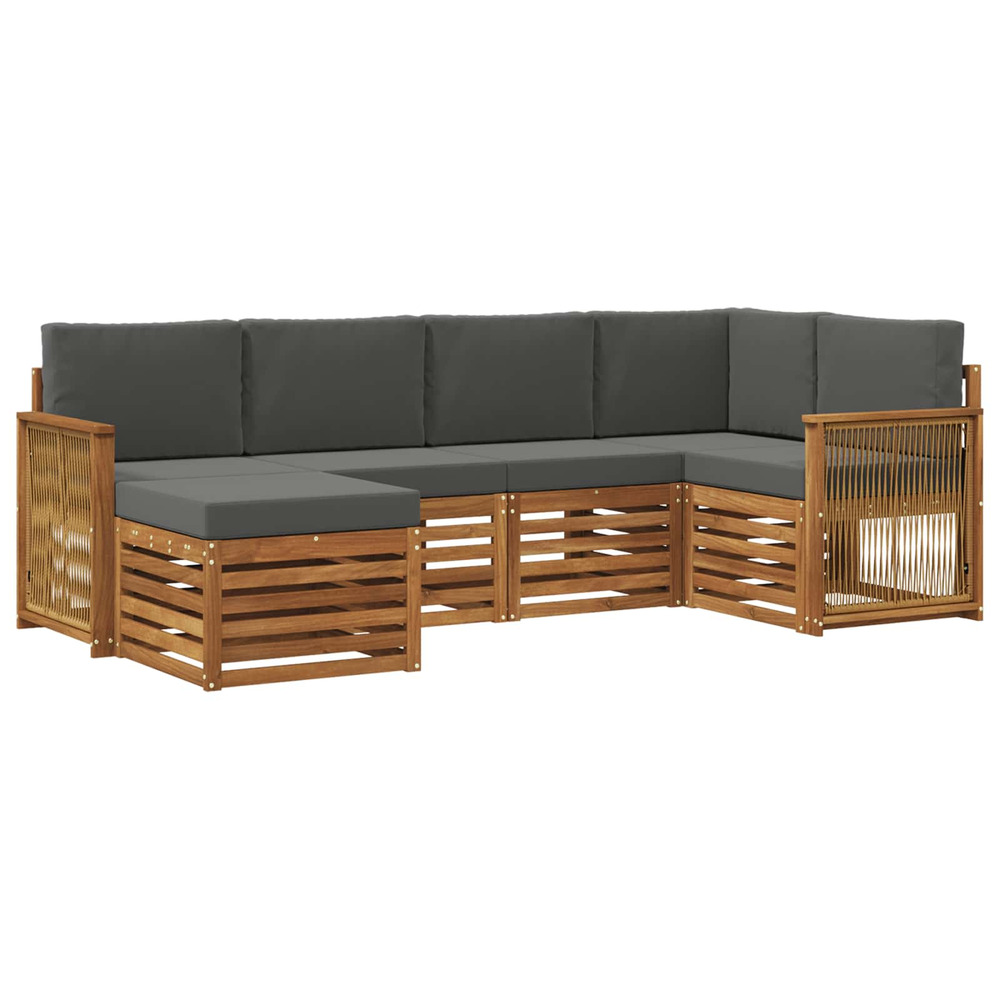 Ensemble de canapé d'angle 5 pcs naturel et anthracite