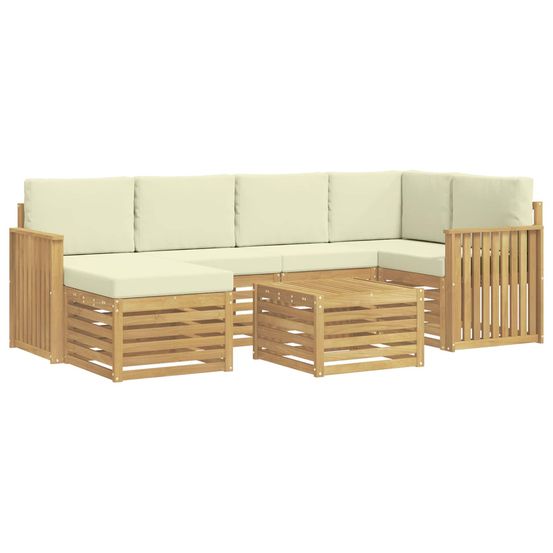 Ensemble de canapés d'extérieur 7 pc blanc et crème polyester