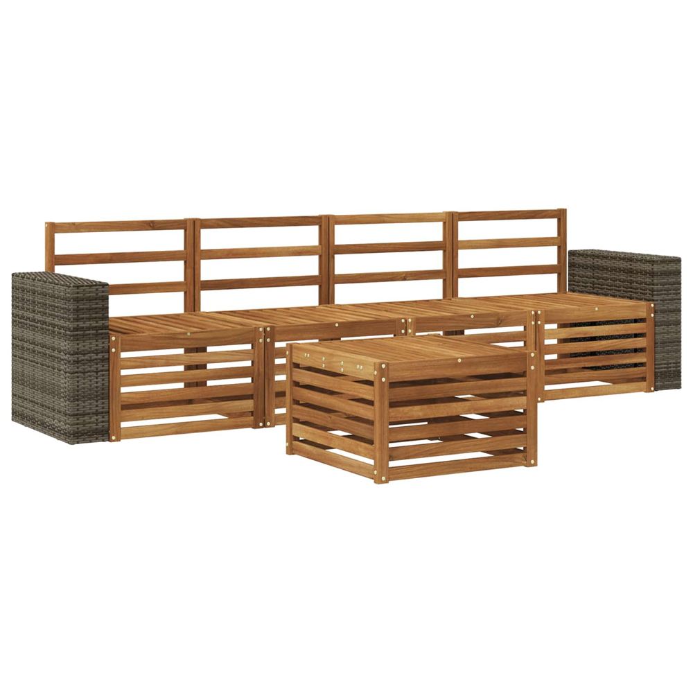 Ensemble de canapés d'extérieur 5 pc naturel