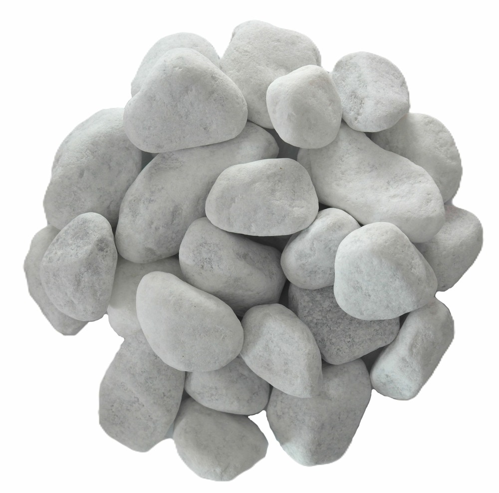 Lot de 4 sacs de 25 KG de galet roulé blanc carrare 25/40