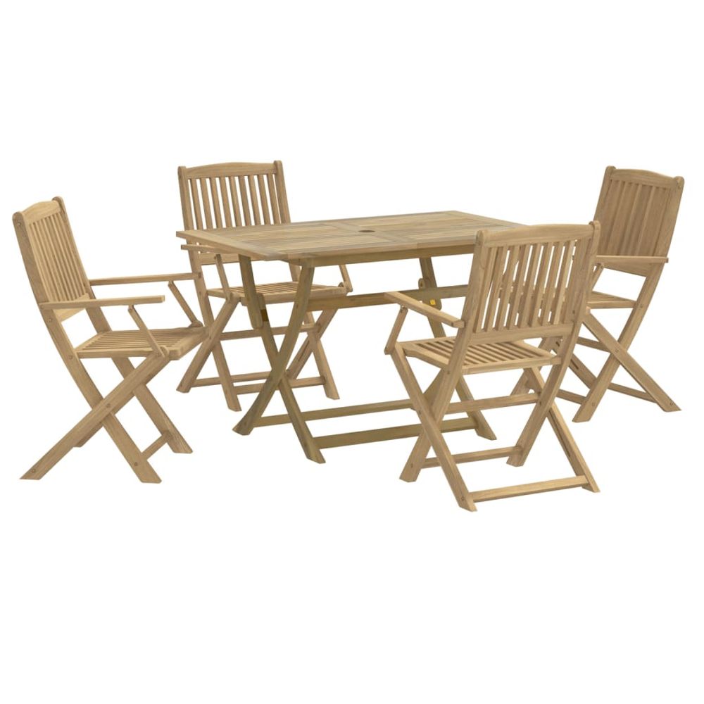 Ensemble à manger de jardin 5 pcs bois d'acacia solide