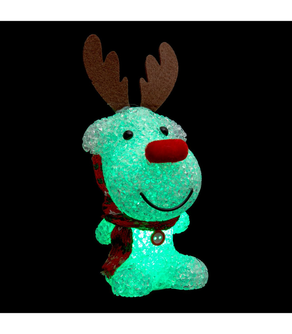 Déco de noël lumineuse animal led à variation de couleurs h 16 cm