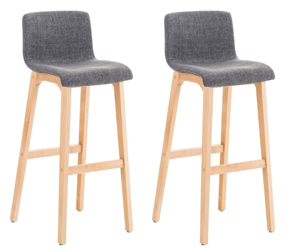 Lot de 2 tabourets de bar hoover tissu natura