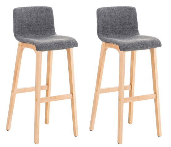 Lot de 2 tabourets de bar hoover tissu natura