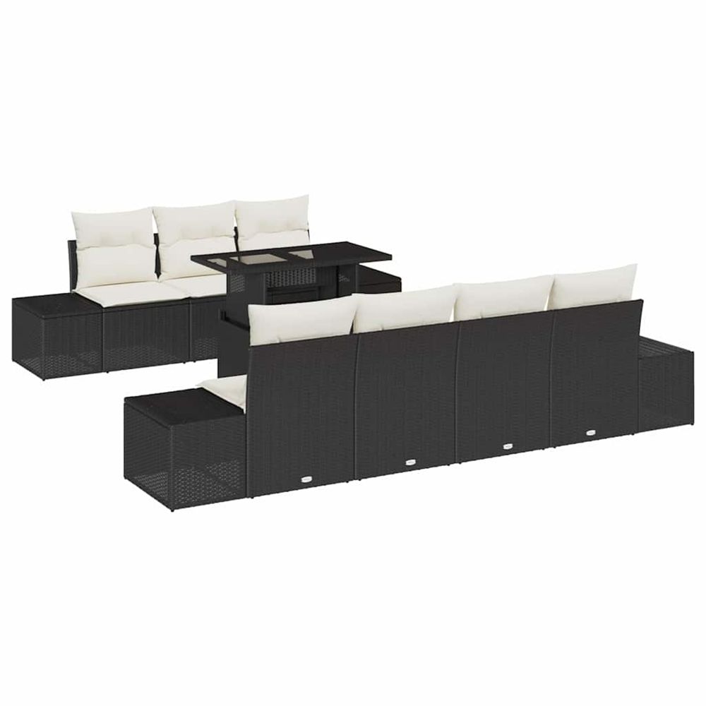 Ensemble de canapés 8 pc noir et crème polyrotin