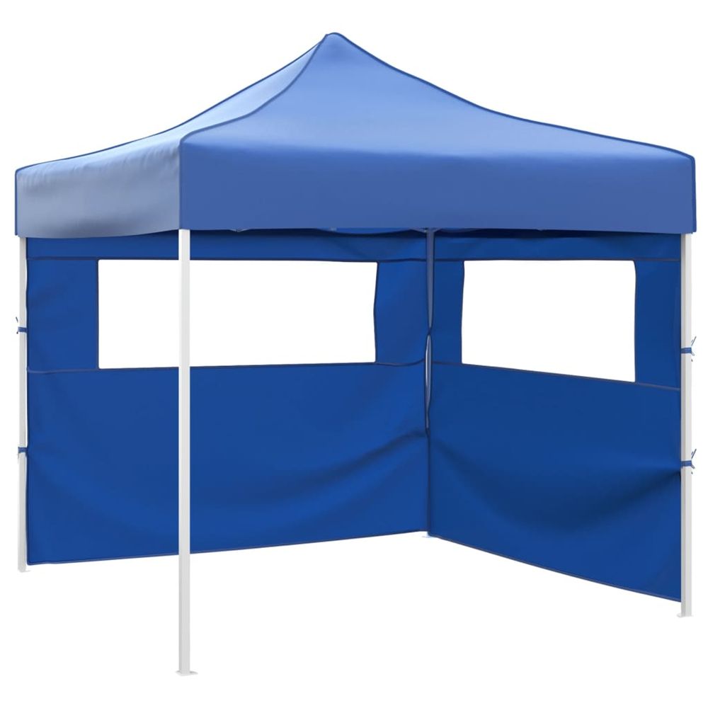 Tente pliable avec 2 parois 3 x 3 m bleu