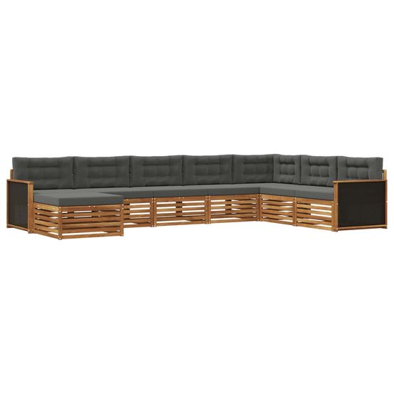 Ensemble de canapés d'extérieur 8 pc naturel et anthracite