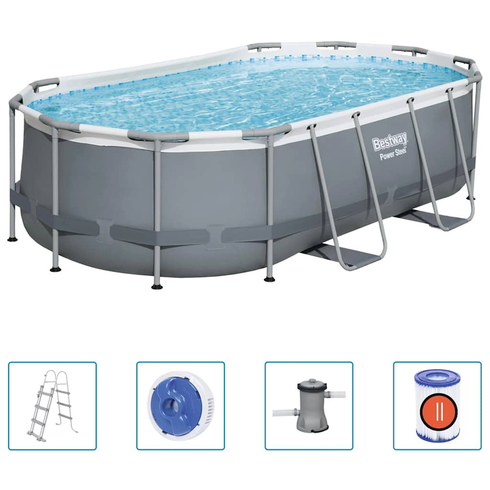 Piscine hors sol power steel ovale 427x250x100 cm