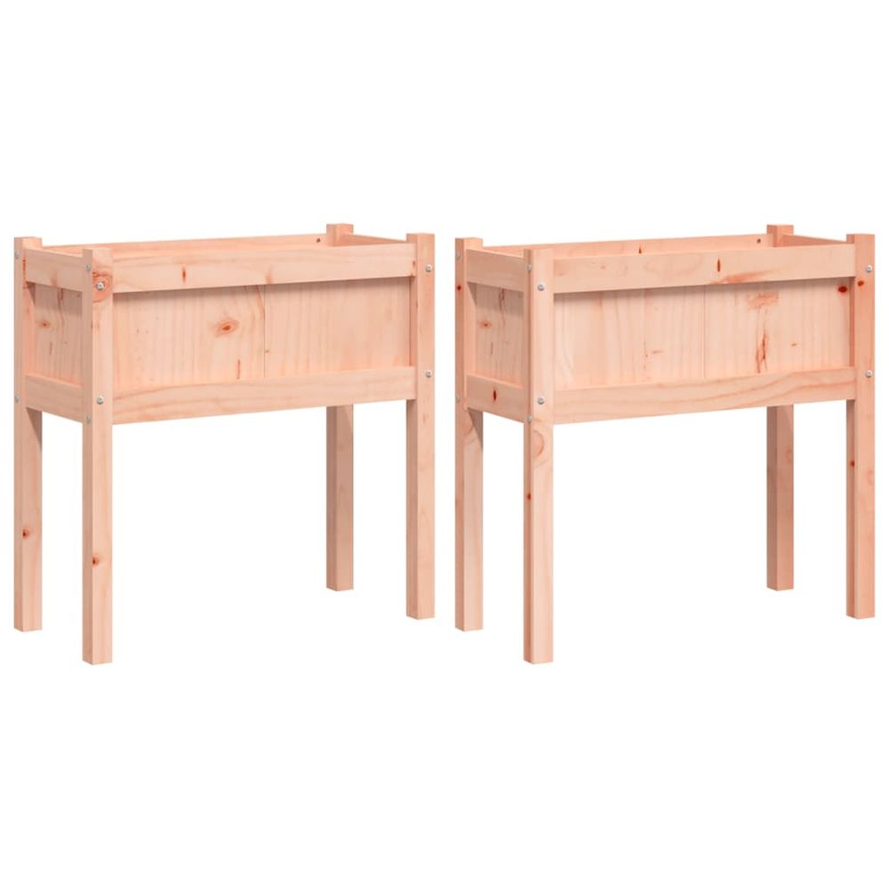 Jardinière d'extérieurs 2 pcs avec pieds bois massif douglas