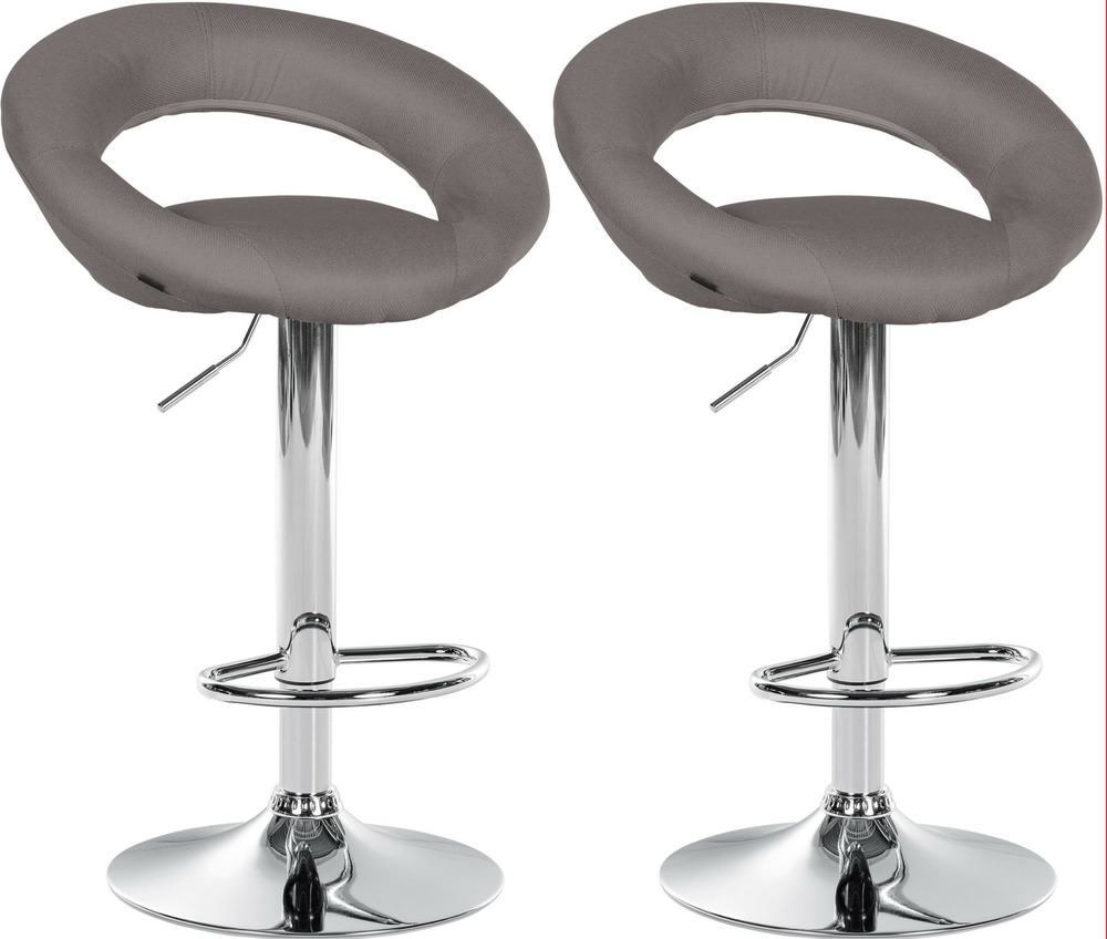 Lot de 2 tabourets de bar olinda tissu chrome