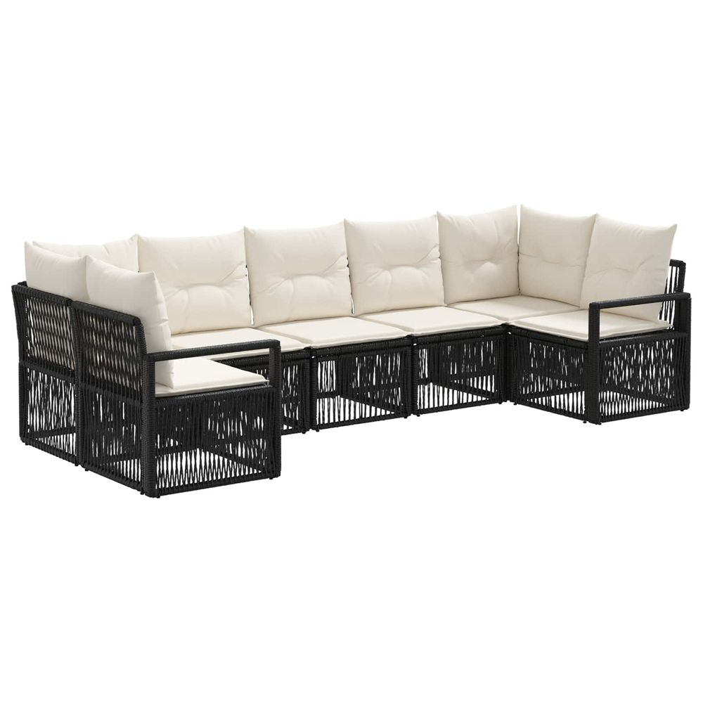 Ensemble de canapé de jardin 7 pc 7-nombre de places noir