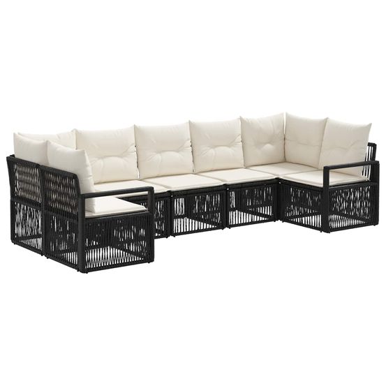 Ensemble de canapé de jardin 7 pc 7-nombre de places noir